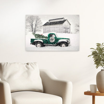 «Christmas at Oak Hollow Farm Abstract Contemporary Christmas Tree Winter Landscape Art»