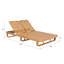Chaise longue double en bois d'acacia avec coussins et dossiers doubles réglables Orenyx-129448944