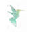 Geometric Hummingbird Canvas - Neo Mint Bird Home Decor