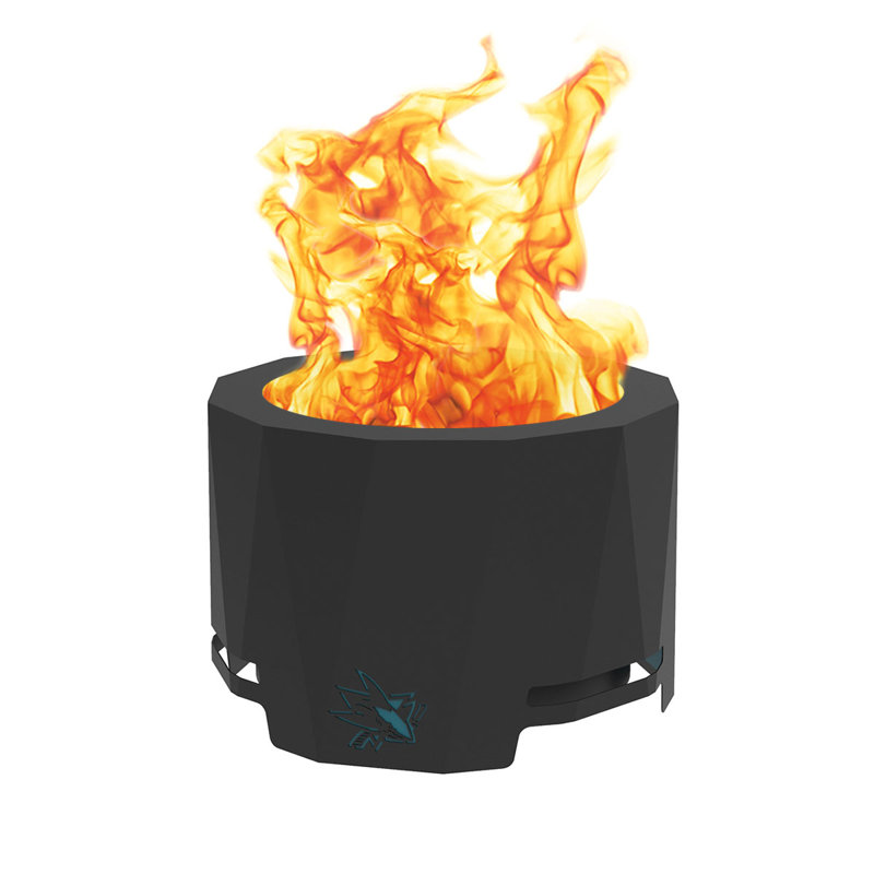Round Steel Smokeless Fire Pit, San Jose Sharks