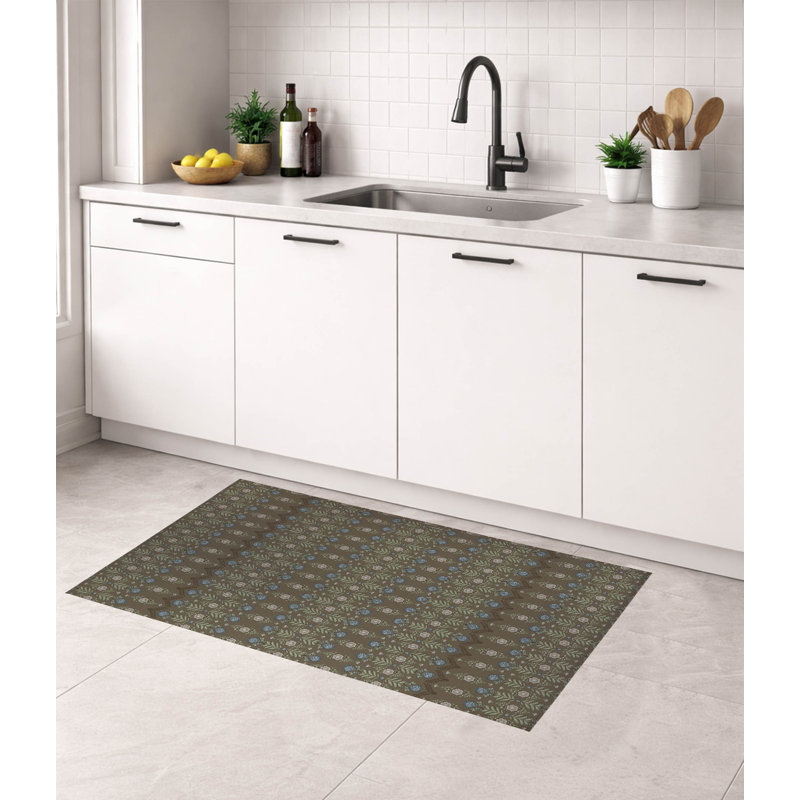 Kalina Low Profile Kitchen Mat, Rectangle 3' x 5', Chocolate