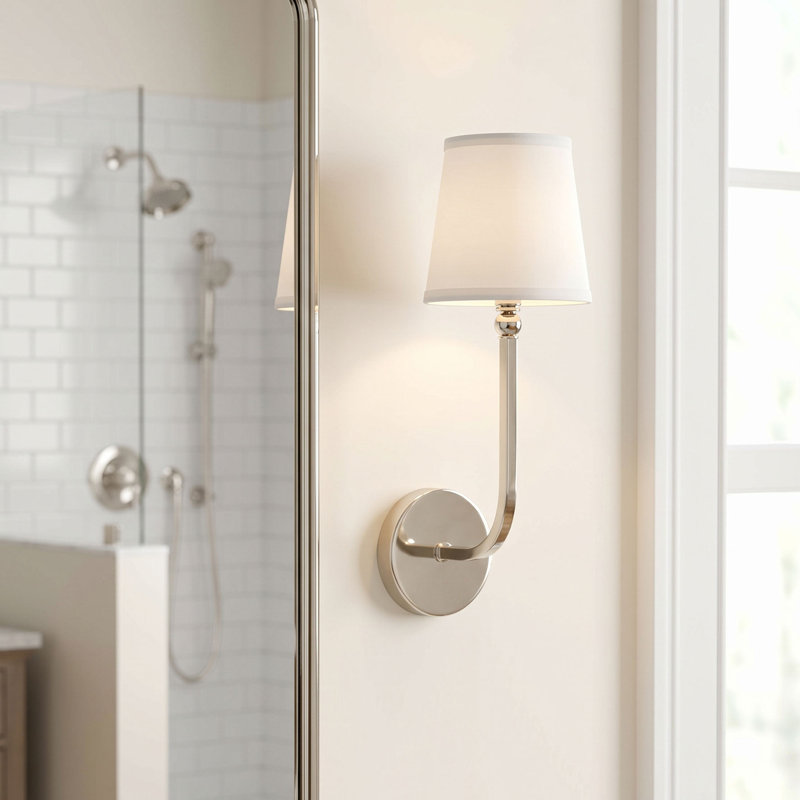 Dawson Armed Sconce, Polished Nickle