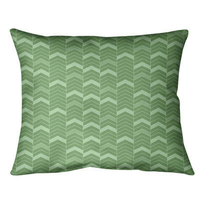 Rhonda Cheval Two Colour Lined Chevrons Lumbar Pillow - Spun Polyester