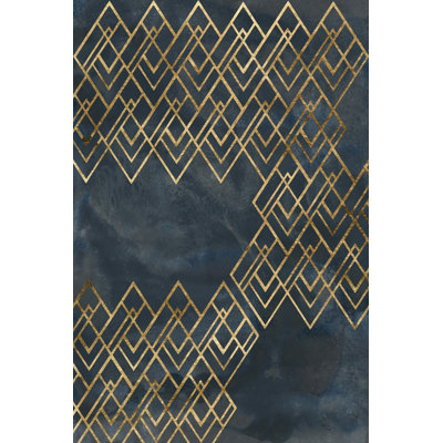 " Deco Pattern In Blue IV " by June Erica Vess