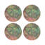 Sous-verres ronds en cuir aquarelle