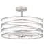 Plafonnier semi-encastré cylindrique en métal et en tissu 6 lumières 16,53 po