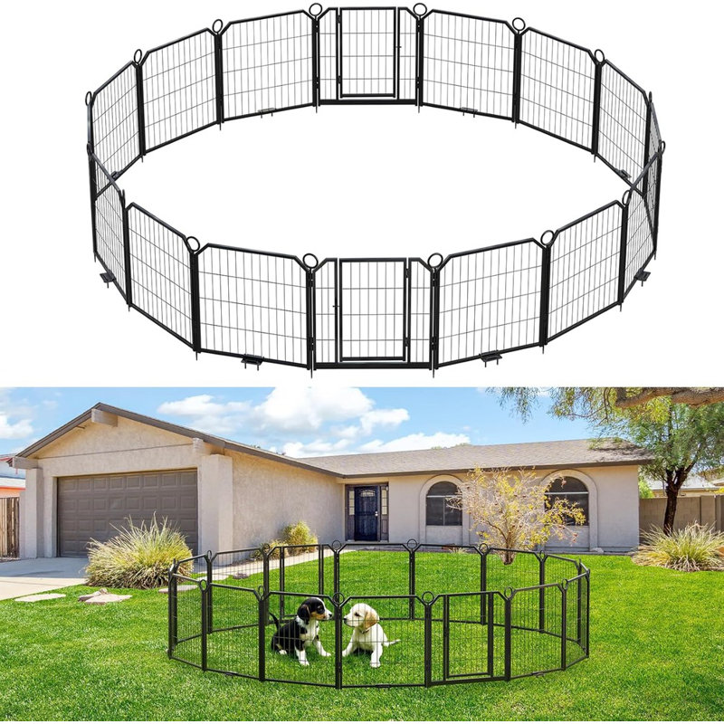 Clôture intérieure / extérieure pliante pour 8 animaux avec clôture de 24 pouces pour animaux de compagnie pour camping / jardin et jardin