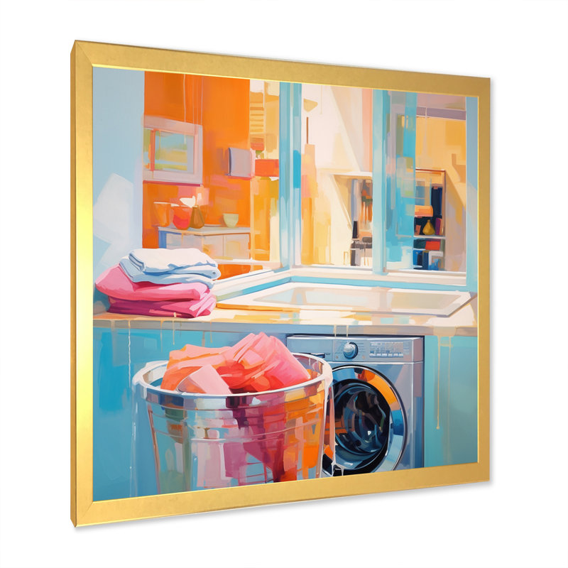 Blanchisserie, "Abstract Reflections I" sur toile, H 30 po x l 30 po x P 1 po, Cadre doré à une seule photo