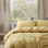 Ensemble de housse de couette en coton de couleur unie Stonewashed