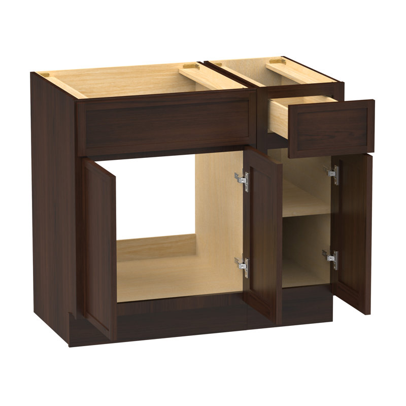 Base de meuble-lavabo simple 36 po seulement, Brun