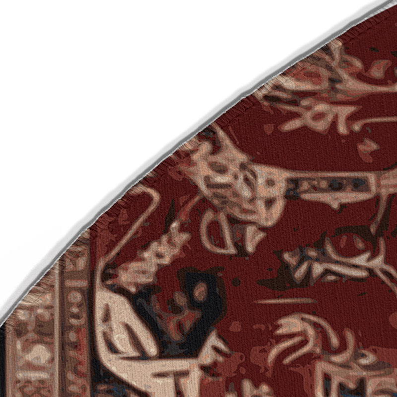 Tapis d'intérieur et d'extérieur brun Persian, Rond 5 pi