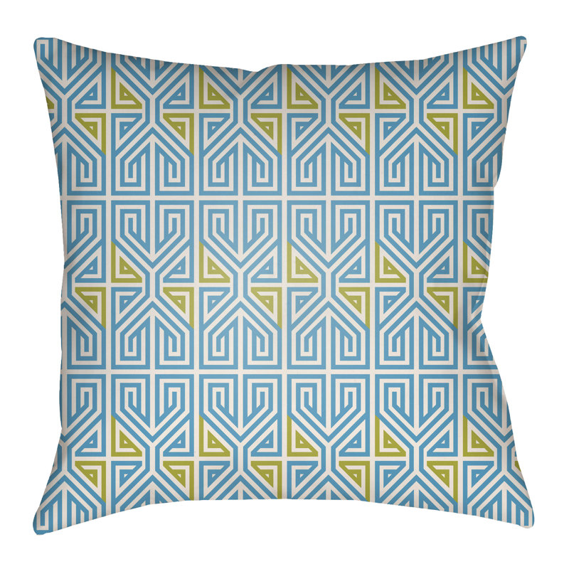  Housse de coussin d'extérieur, 20 po x 20 po, Turquoise/vert citron
