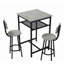 Table de bar, équipée de 2 tabourets de bar, avec dossier et cloison-396701442
