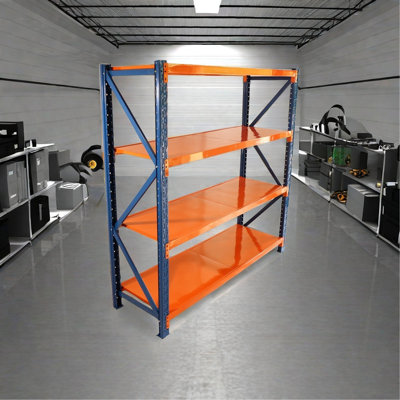 Étagères de garage robustes - 4 niveaux de rangement pour le garage de 4 400 lb, étagères réglables en métal et rangement, tablettes industrielles, tablettes utilitaires pour outils commerciaux