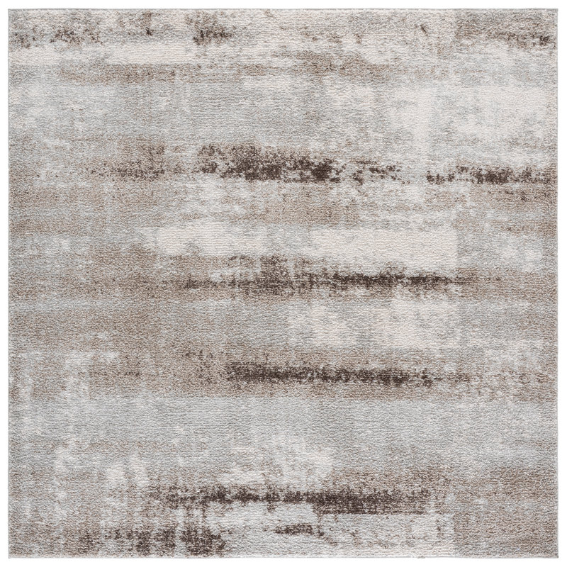 Wave Performance Abstract Indoor Rug, Square 6'7"