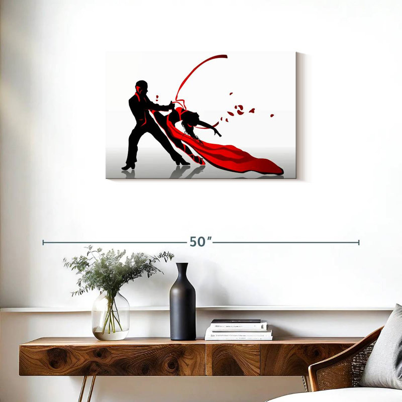 Danseurs de tango passionnés sur toile, H 20 po x l 30 po x P 1,25 po