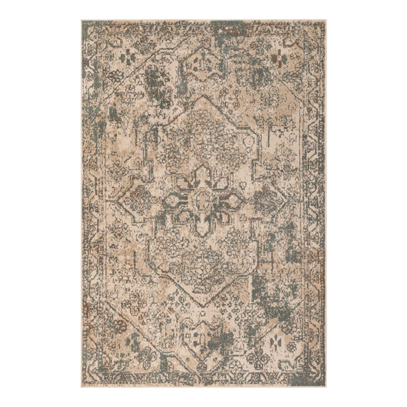 Tapis crème / brun Mosely Orentiel, Rectangle 6 pi 1 po x 9 pi
