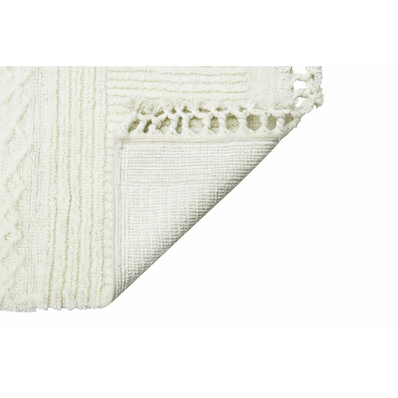 Woolable Kids Hand Tufted Wool Area Rug in Sheep White, Rectangle 4'7" x 6'7"