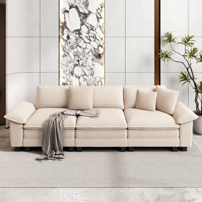 Chenille Sofa & Chaise