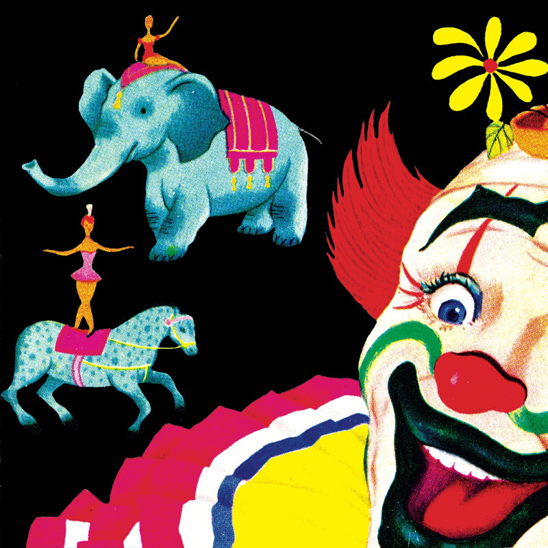 Circus Acrobats And Clown - Wrapped Canvas Print, 51cm H x 51cm W x 3.8cm D