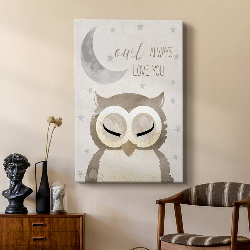 Goodnight Owl - galerie sur mesure, H 12 po x l 8 po