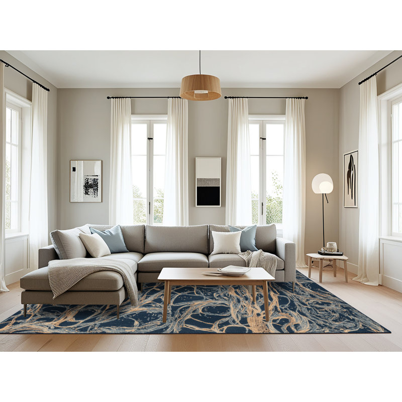 Machine Washable Space Gray Area Rug, Rectangle 8' x 12'