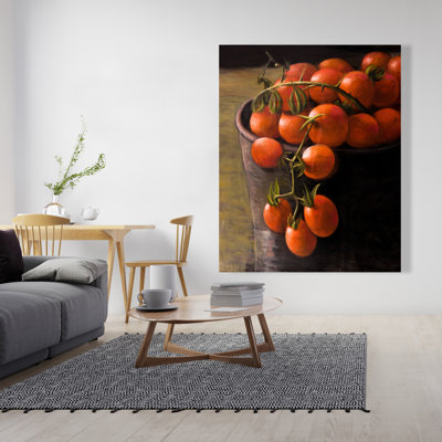 Bucket of Cherry Tomatoes - Contemporary Brown Canvas Decor