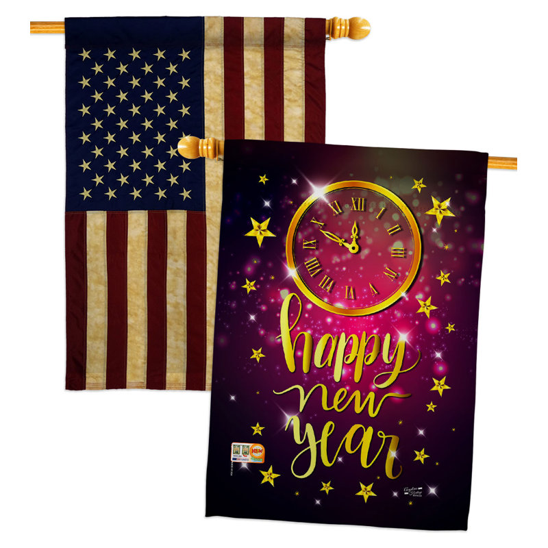 Drapeau de maison en polyester 2 côtés 4 pi x 3 pi 4 po Winter Yard