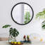 Miroir circulaire avec cadre perlé en métal