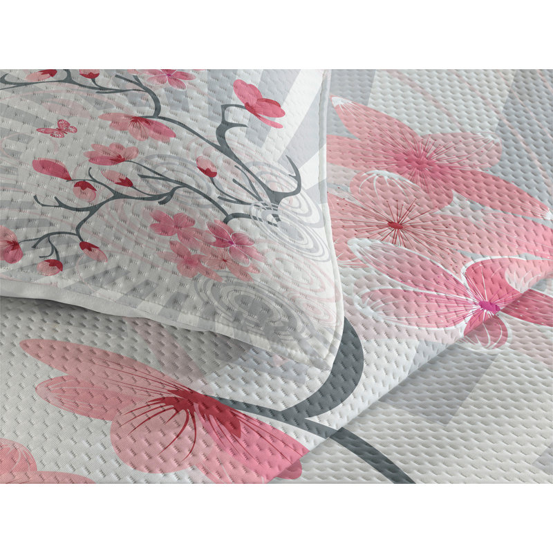 Farmhouse / Country Polyester Coverlet, King Bedspread + 2 Shams