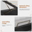 Lift Up Storage  Bed Frame With Charging Station And Hidden Storage Headboard, Led Lights Upholstered Platform Bed With Hydraulic Storage,-853391277-853391315