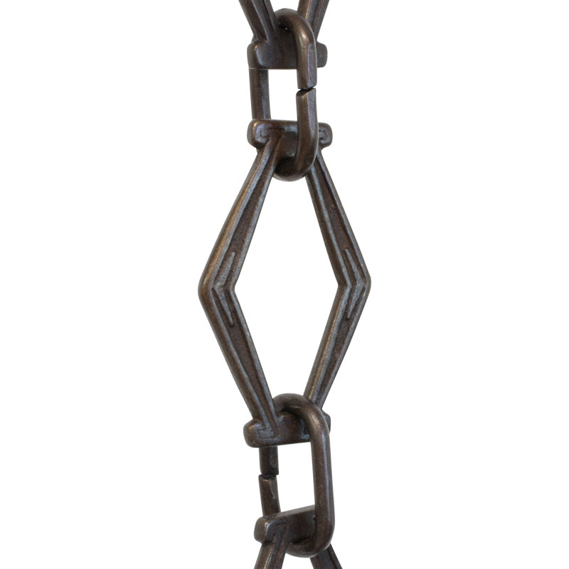 Hexagonal Un-Welded Chain or Chain Break, Bronze, 36”H x 1.42”W x 0.16”D