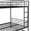 Lit superposé double au-dessus de métal, noir avec garde-corps et tablette - lit confortable et élégant en métal. Tablette de fabrication. Peut être divisé en 2 lits simples. Espace de rangement supplémentaire disponible. Facile à-869733088-869733090