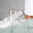 Waterfall Bathtub Faucet With Sprayer, 3-Hole Roman Tub Filler With Hand Shower Deck Mount Waterfall Tub Spout Set-118546035