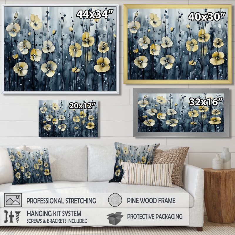 Ingersoll - Floral Wall Art, H 30 po x l 40 po, Toile tendue, Ne s’applique pas