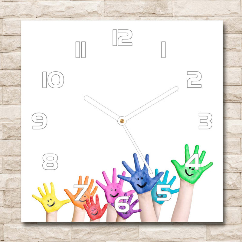 Glass Wall Clock, Blue/Purple/White