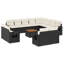 Ensemble de canapé de jardin Vidaxl noir, blanc crème