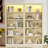 Tall Wood Bookcase Suite With Light Strip ,5-Tier Decor Bookcase Suite With Adjustable Shelves,Storage Organizer,Free Standing Storage Shelves Suite For Living Room,Home Office,Beige And Yellow-691188159