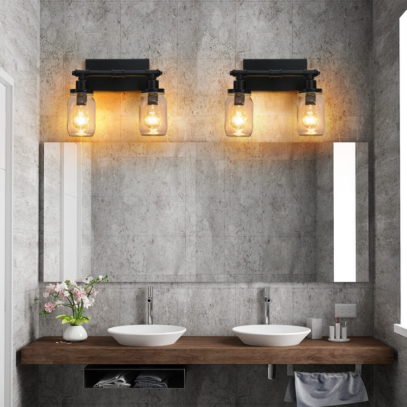 Appliques murales noires pour salle de bain, applique murale Mason