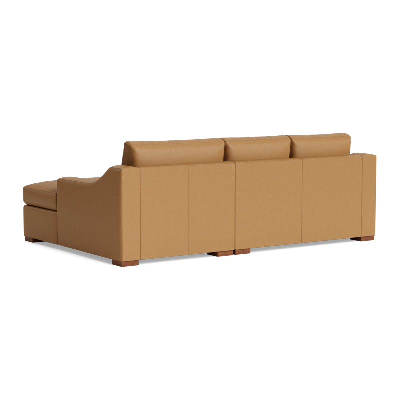 Lucca Leather Chaise Sectional, Right Hand Facing, Bison Butterscotch Top Grain Leather