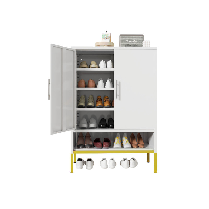 Armoire à chaussures en métal 2 portes