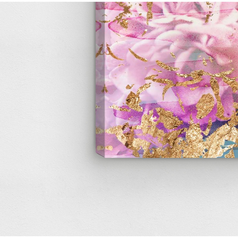 Rose Rhapsody Pink and Gold Floral Canvas Print