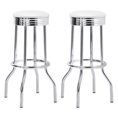 Tabouret de bar pivotant en métal blanc Midge (ensemble de 2)