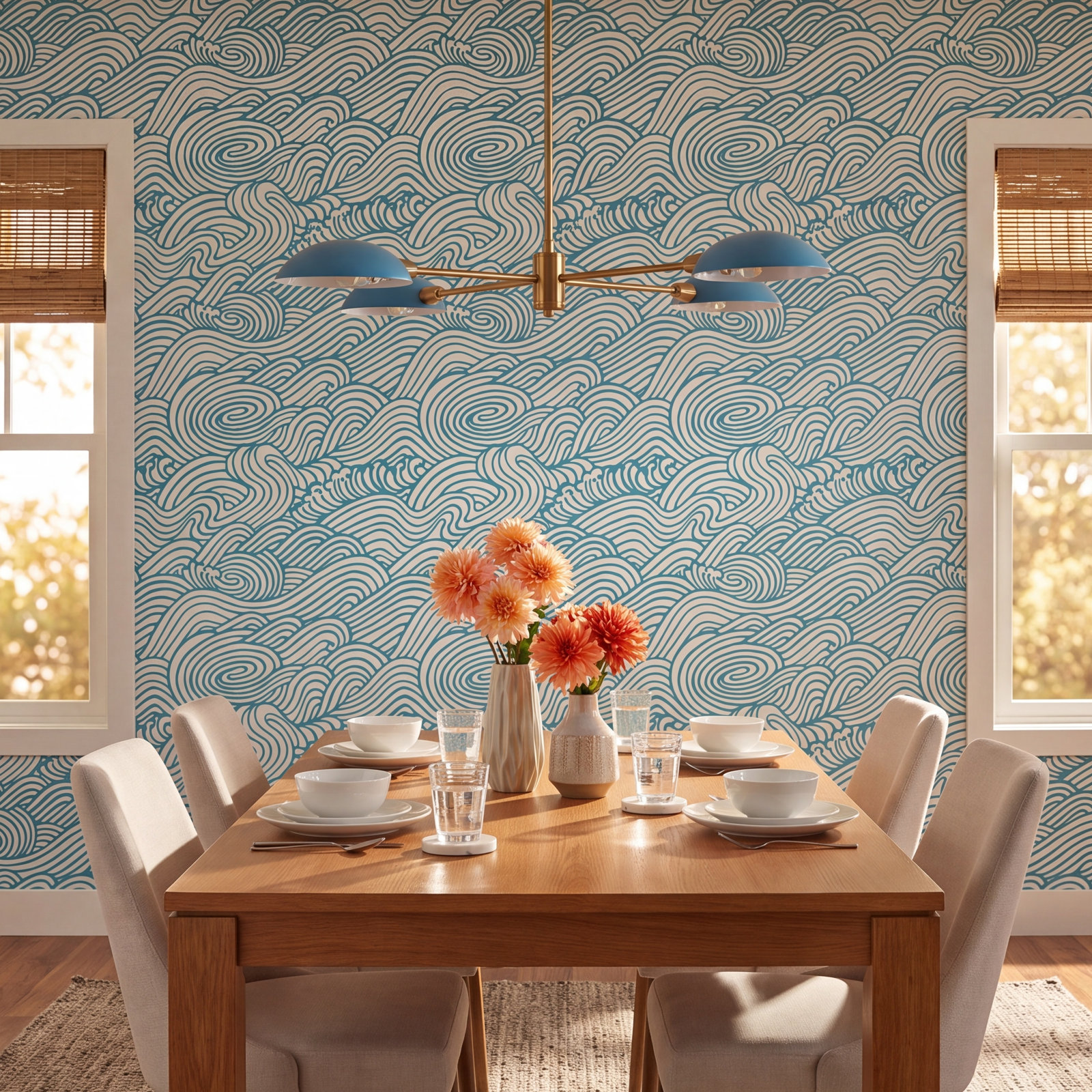 Juanita Peel & Stick Wallpaper, Blue