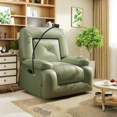 Taybree Faux Leather Swivel Recliner