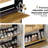 Wood Tilt Out 16 Pair Shoe Storage Cabinet with 2 Rattan Flip Drawers for Entryway
