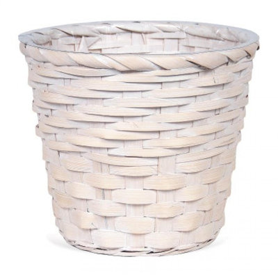 White Washed Wicker Basket