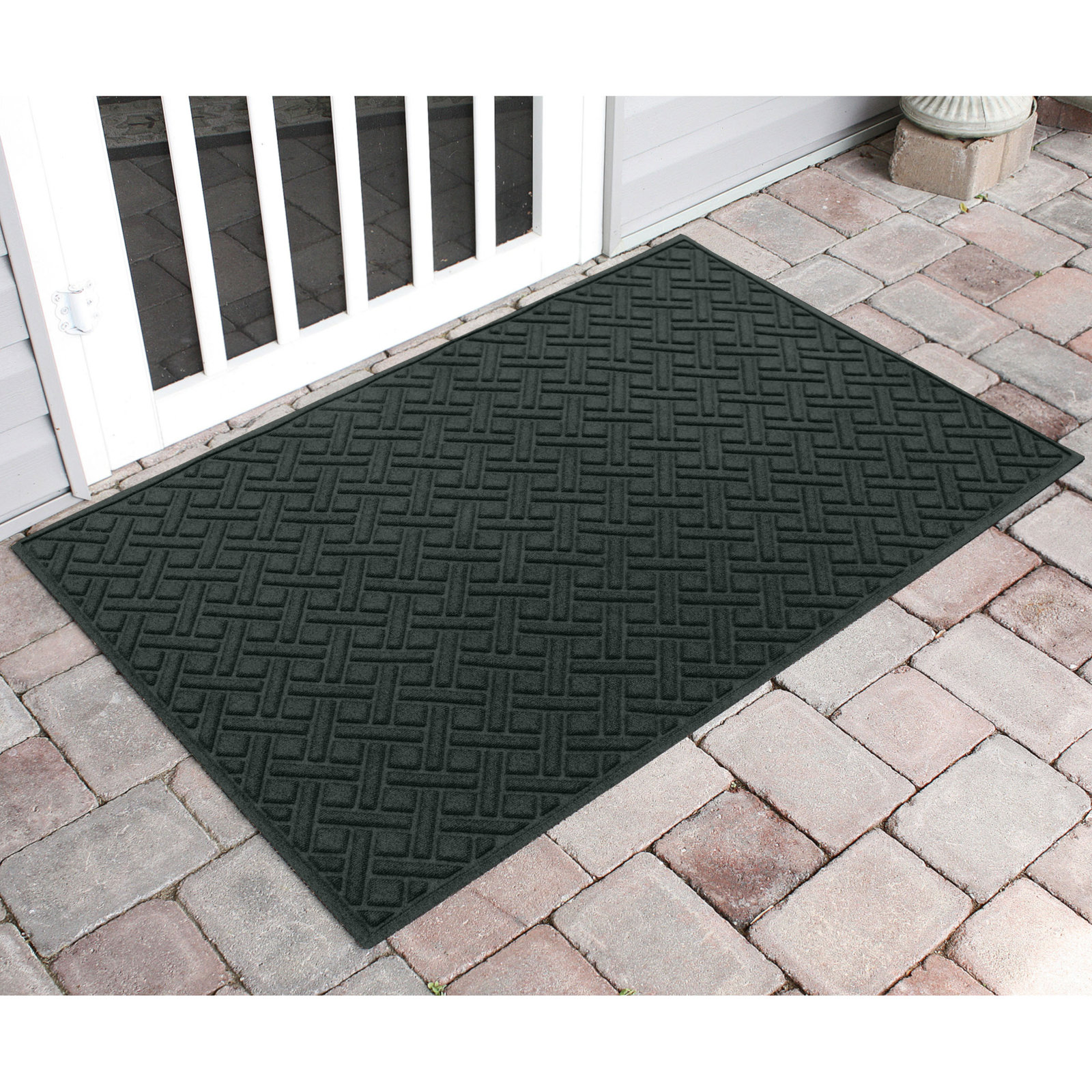 WaterHog Lattice Non-Slip Doormat, Evergreen, 0.375" H x 72" W x 48" D