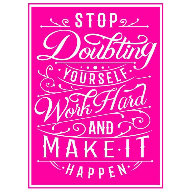Text & Numbers Non-Wall Damaging Wall Decal, 23" H x 17" W, Hot Pink