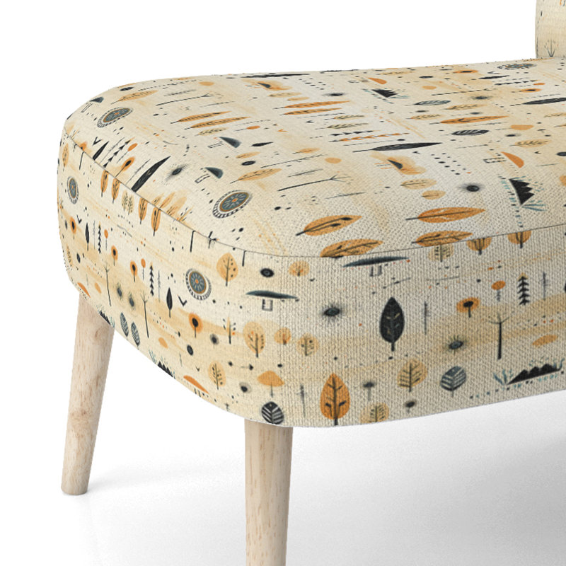 Tribal Nomad Boho - Chaise d'appoint rembourrée moderne et contemporaine
